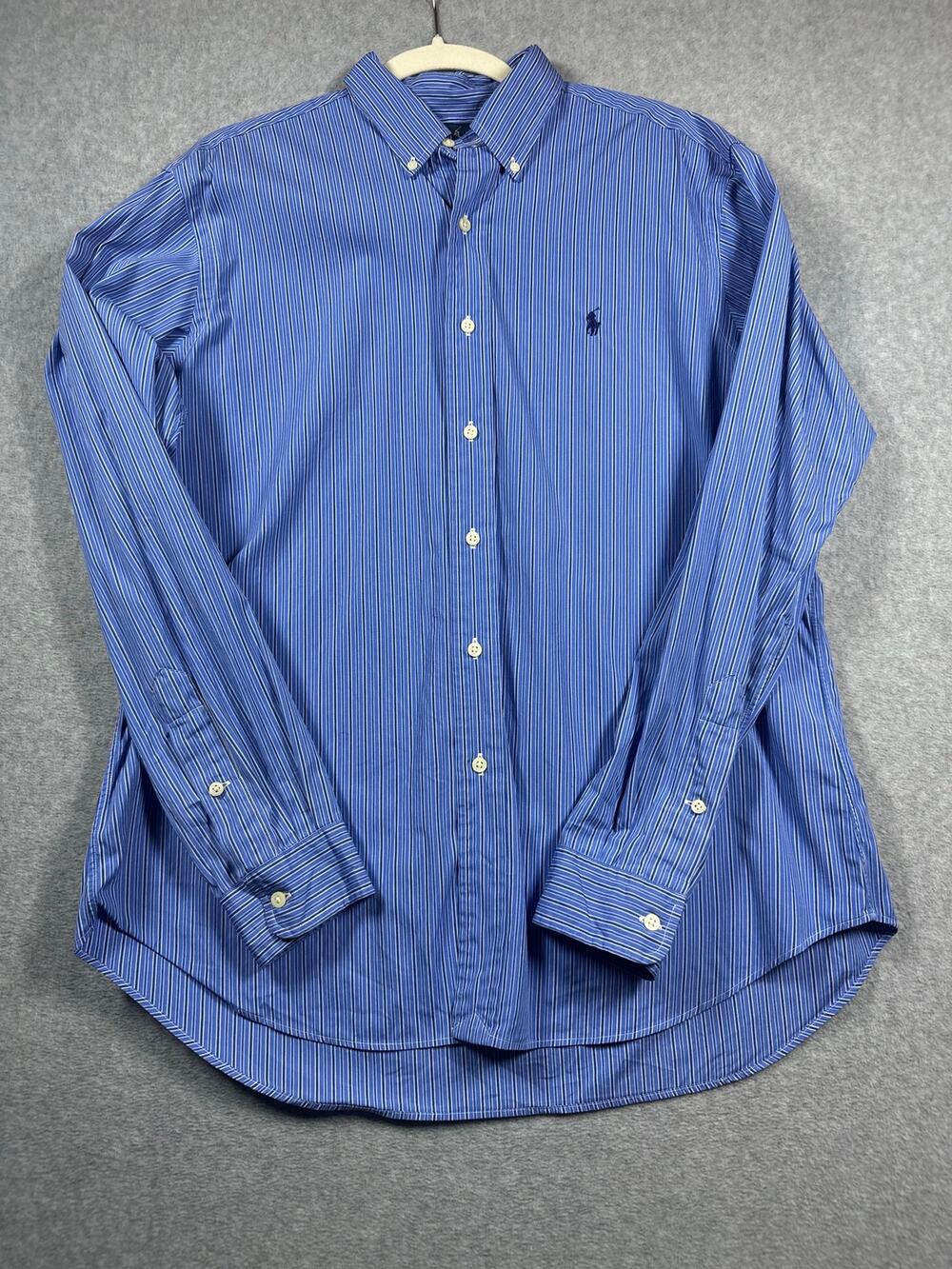 Polo Ralph Lauren Classic Fit Oxford Stripe Shirt Men's Large Blue White